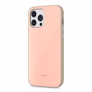 Moshi iGlaze augstākās klases hibrīda vāciņš ierīcei iPhone 13 Pro Max, ar SnapTo sistēmu, “Dahlia Pink” krāsā