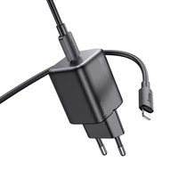 Lādētājs Hoco USB-C QC PD 20W + kabelis USB-C uz Lightning N40 melns