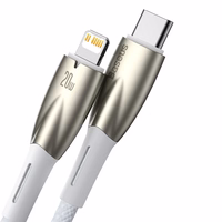 Baseus CADH000002 Lightning - USB-C PD kabelis 20W 480Mb/s 1m balts