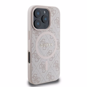 Guess 4G Gredzena klasiskā logotipa MagSafe iPhone 16 Pro viedtālruņa apvalks - rozā