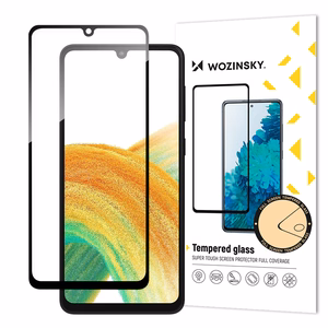 Wozinsky pilnās līmes rūdītais stikls Samsung Galaxy A34 5G 9H pilnekrāna pārklājums ar melnu rāmi