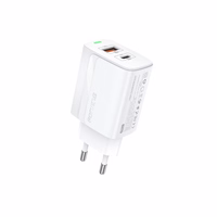 FONENG tīkla lādētājs EU66 PD 20W 1xUSB-C + 1xUSB QC3.0 balts