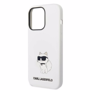 Karl Lagerfeld KLHMP14XSNCHBCH iPhone 14 Pro Max 6.7" balts silikona viedtālruņa apvalks Choupette, magnētiskais (MagSafe)