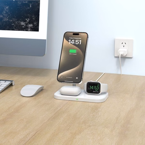 Tech-Protect QI15W-A22 MagSafe indukcijas lādētājs ar 3in1 MagSafe statīvu viedtālrunim / Apple Watch / AirPods - balts