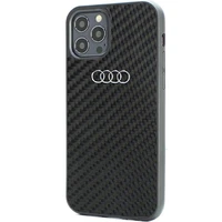 Audi oglekļa šķiedras iPhone 12/12 Pro 6.1" melns/melns cietais apvalks AU-TPUPCIP12P-R8/D2-BK