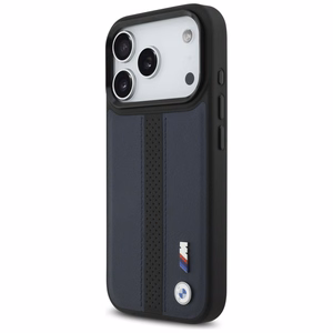 BMW M perforēts MagSafe futrālis ar svītru logotipu iPhone 17 Pro - Tumši zils