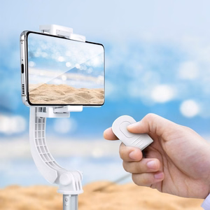 Selfie statīvs (m) ar bezvadu tālvadības tripodu ar stabilizatoru GIMBAL SSTR-L08 - balts