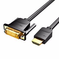 HDMI uz DVI (24+1) kabelis Vention ABFBJ, 5 m, 4K 60Hz/1080P 60Hz (melns)