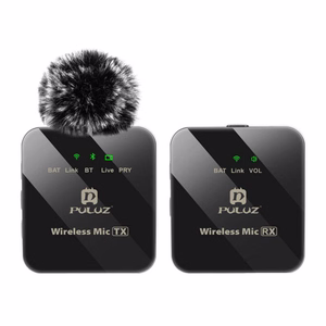 PULUZ bezvadu piespraužamā mikrofona komplekts, 1 TX + 1 RX