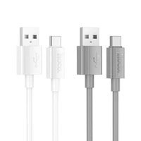 Kabelis USB-A uz USB-C Hoco 3A 1 m X107 pelēks