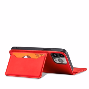 Magnet Card Case для iPhone 13 Pro чехол-кошелёк с держателем для карт красный
