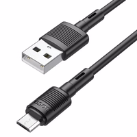 USB kabelis Hoco X83 USB-A uz MicroUSB 1.0m melns