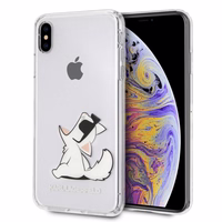 Karl Lagerfeld Choupette Fun iPhone Xs Max viedtālruņa apvalks - caurspīdīgs
