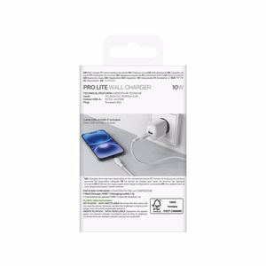 Puro PROLITE 10W USB-A sienas lādētājs + USB-A - USB-C kabelis 1.2m - balts