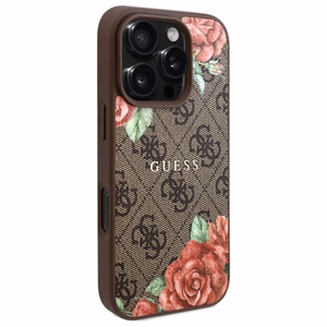 Guess GUHMP16XP4ROPEMCW iPhone 16 Pro Max 6.9" brown/brown hardcase 4G Flowers Print MagSafe