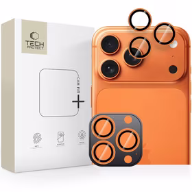 Tech-Protect Camring Fit+ kameras vāciņš, paredzēts iPhone 14 Pro / Max / 15 Pro / Max / 16 Pro / Max / 17 Pro / Max – oranžs