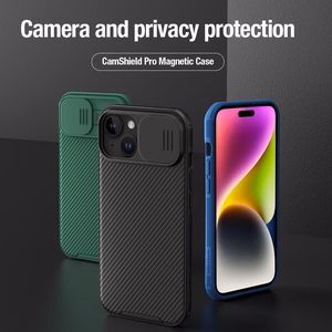 Nillkin CamShield Pro magnētiskais viedtālruņa apvalks iPhone 15 Plus ar kameras aizsardzību - zils
