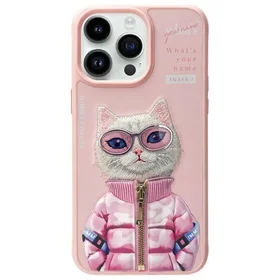 Nimmy Cool&Cute 2.0 kaķa apvalks iPhone 15 Pro - rozā