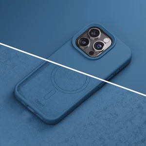 Etteri Силиконовый Mag чехол для iPhone 12 12 Pro 6,1" тёмно-синий