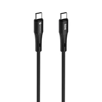 FORCELL F-ENERGY C344 kabelis Type C uz Type C QC4.0 PD 3A 60W Silikona 1 m melns