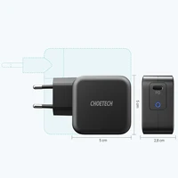 Choetech GaN USB C tipa sienas lādētājs 61W Power Delivery melns (Q6006)