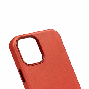 Crong Essential Cover Magnetic mākslīgās ādas vāciņš iPhone 12 Pro Max, ar MagSafe, sarkans