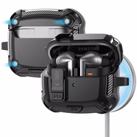 Tech-Protect silikona apvalks ar āķi Samsung Galaxy Buds 3 / 3 FE / 3 Pro austiņām - melns