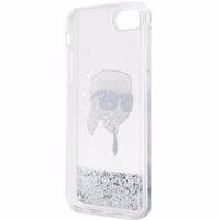 Karl Lagerfeld KLHCI8LNKHCH iPhone 7/8/SE 2020/2022 sudraba/sudraba cietais apvalks Mirdzošs Karl Galva