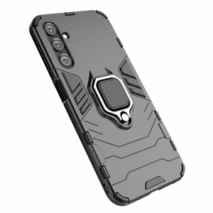 Viedtālruņa apvalks Ring Armor Samsung Galaxy A24 4G ar magnētisko turētāju un gredzenu - melns