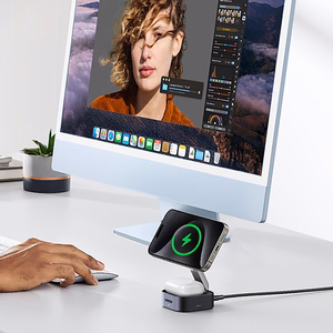 Ugreen W702 3in1 indukcijas lādētājs ar MagSafe / Qi2 un USB-C telefonam / austiņām melns