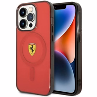 Ferrari FEHMP14XURKR iPhone 14 Pro Max 6.7" sarkans cietais viedtālruņa apvalks daļēji caurspīdīgs magnētiskais (MagSafe)
