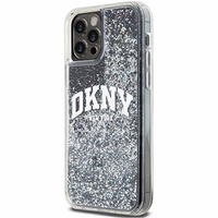 DKNY Liquid Glitter Big Logo viedtālruņa apvalks iPhone 12 Pro/12 - melns