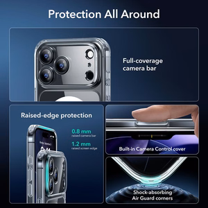 ESR Classic Hybrid MagSafe + rūdītā stikla komplekts iPhone 17 Pro - caurspīdīgs