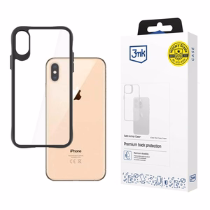 3mk Satin Armor Case+ viedtālruņa apvalks iPhone Xs Max - caurspīdīgs melns