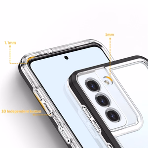 Clear 3in1 viedtālruņa apvalks Samsung Galaxy S23 silikona apvalks ar rāmi melns