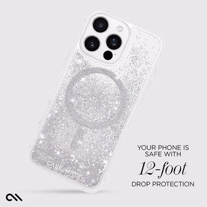 Case-Mate Waterfall MagSafe vāciņš ierīcei iPhone 16 Pro Max, sudraba krāsā