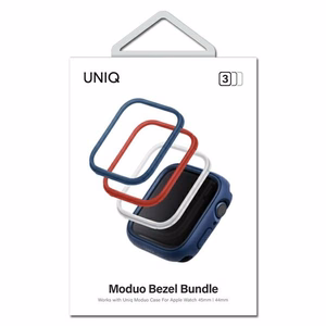 Rāmis Uniq Moduo 3in1 apvalkam Apple Watch 4/5/6/7/8/SE/SE2 44/45mm - zila, sarkana, balta