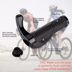 Rockbros BT1007B velosipēda stūres rokturu komplekts ar ragiem - melns