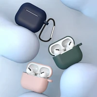 Apvalks AirPods 3 silikona mīksts apvalks austiņām + karabīne piekariņš rozā (apvalks D)