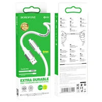 Borofone Kabelis BX82 Bountiful - USB uz Micro USB - 2,4A 1 metrs balts
