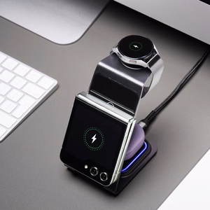 Forcell F-ENERGY Simply Charge 3in1 alumīnijs saderīgs ar Apple Watch un Samsung Watch pelēks
