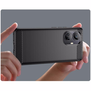 Чехол Carbon Case для Realme 10 Pro+ гибкий силиконовый под карбон чёрный