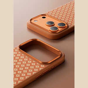 Benks Magnetic Armor Pro Armor Grid Kevlar maciņš ar metāla rāmi 600D (C.K.FL.AP.GD.F070) Iphone 17 Pro Max, oranžs