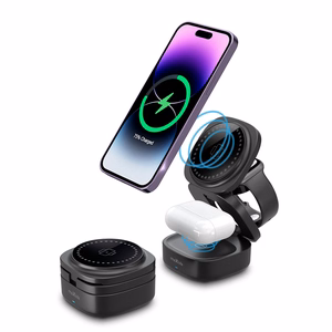 Maxlife MXWC-06 magnētiskais bezvadu lādētājs 15W melns 3in1