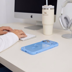 Tech-Protect MagPeak MagSafe CC maciņš modelim iPhone 18 Pro / 17 Pro – caurspīdīgs zils