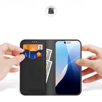 Dux Ducis Hivo viedtālruņa apvalks iPhone 16 Pro ar atveramu vāciņu un RFID aizsardzību - melns