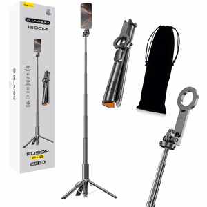 Blavec Selfie Stick Aluminium Fusion P-12 Magsafe Auto pop statīvs + tālvadības pults 1,60 m (SSFP12-MTRAPB160) melns