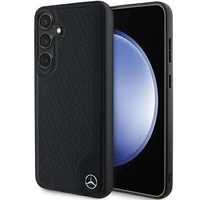 Mercedes ādas iespiestās līnijas Magnētiskais viedtālruņa apvalks Samsung Galaxy S24 - melns
