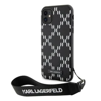 Karl Lagerfeld KLHCN61SAKLMBSK iPhone 11 / Xr 6.1" melns cietais viedtālruņa apvalks Monogramma Losange Saffiano