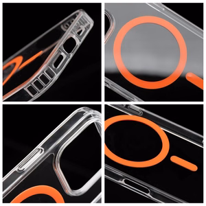 Maciņš Samsung A27 Drop Glue Colorful Ring Mag Cover saderīgs ar MagSafe oranžs